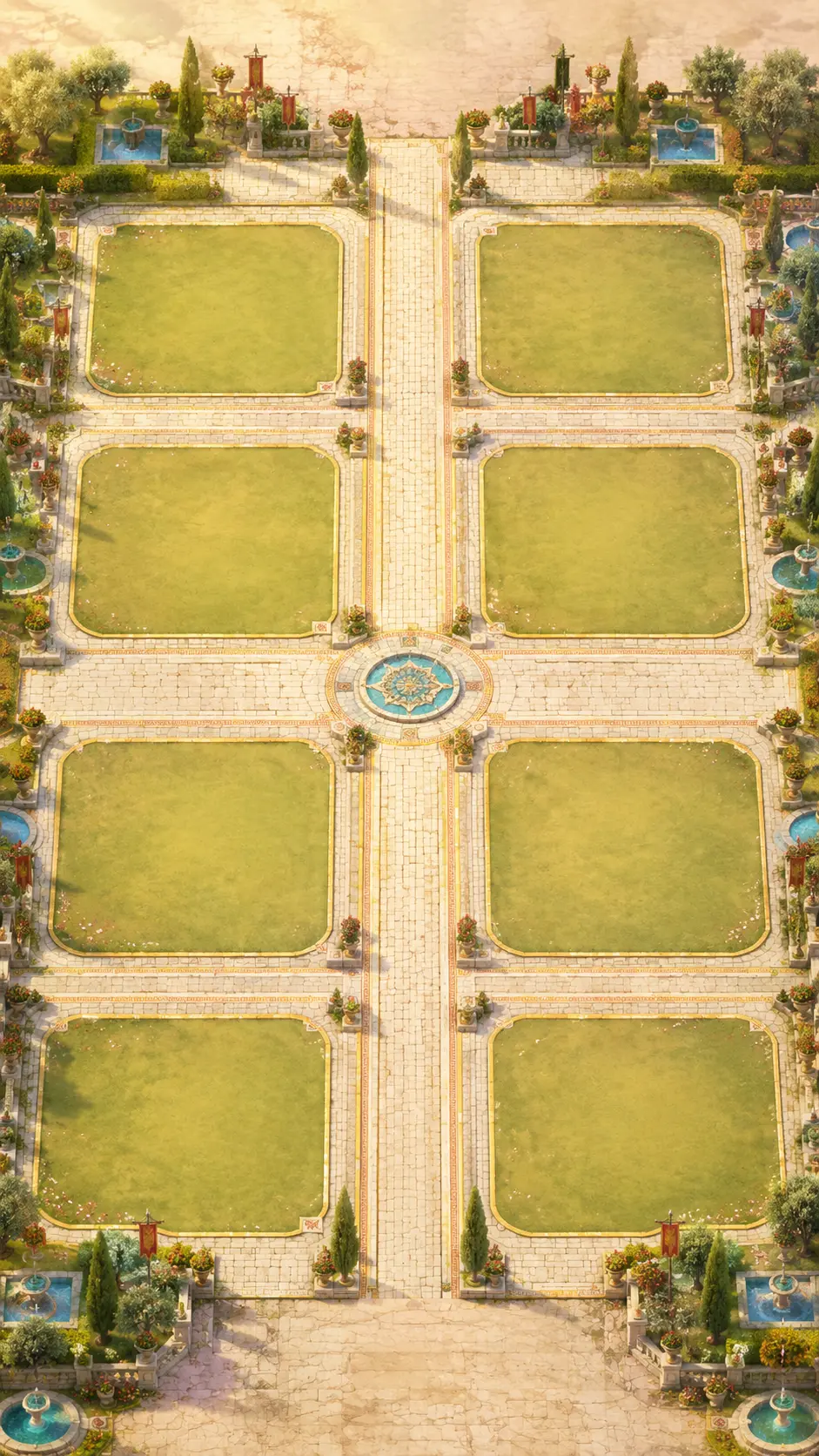 Roman city plan with open plots for restoration