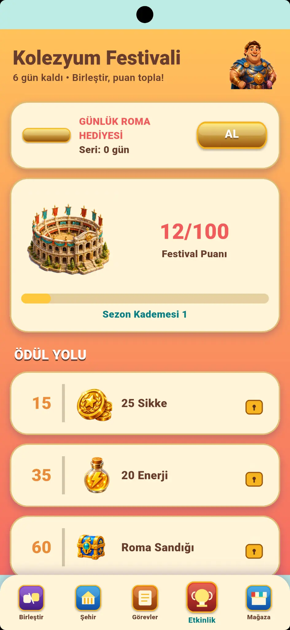 Rome King Colosseum event reward path